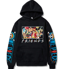 Unisex Luffy Friends Printed Cotton Hoodie