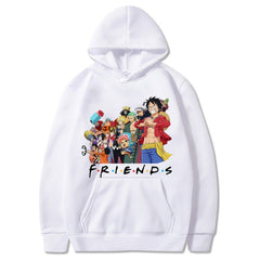 Unisex Casual Luffy Friends Printed Loose Hoodie