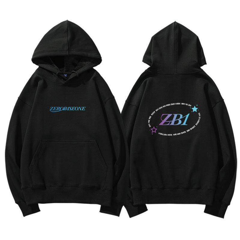 Unisex Kpop Logo Printed Loose Pullover Hoodie