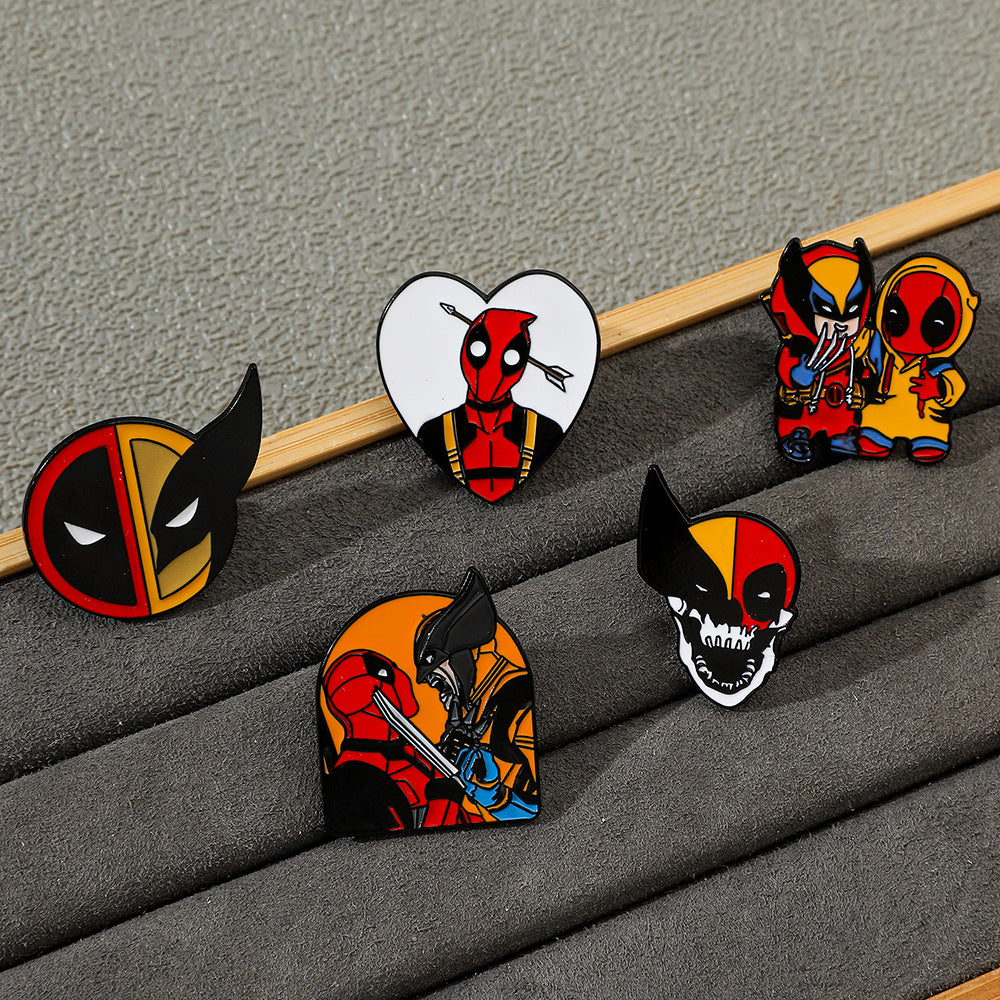 Deadpool and Wolverine Alloy Metal Badge Brooch