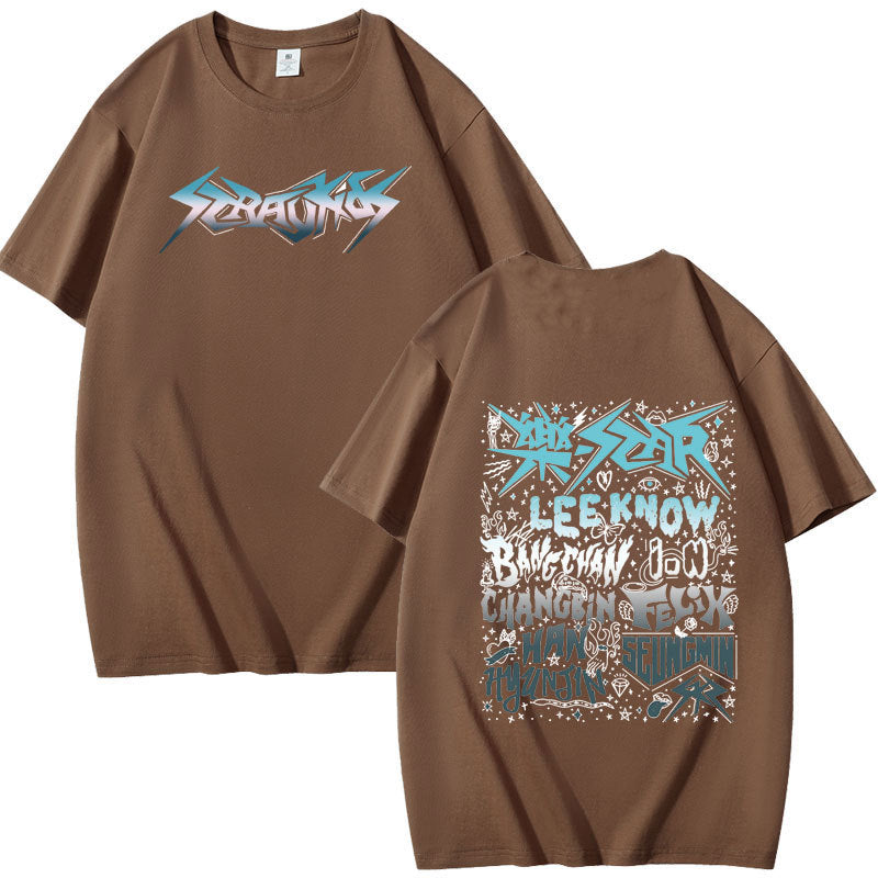 KPOP Dominate Pattern Print Short Sleeve T-shirt