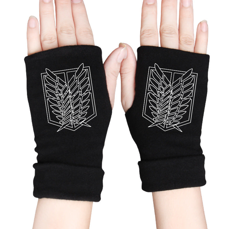 Trendy Anime Half Finger Gloves