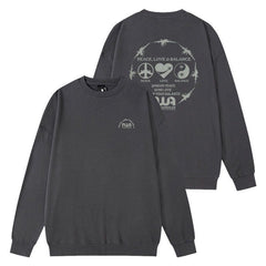 Unisex Loose Letter Print Crew Neck Sweatshirt
