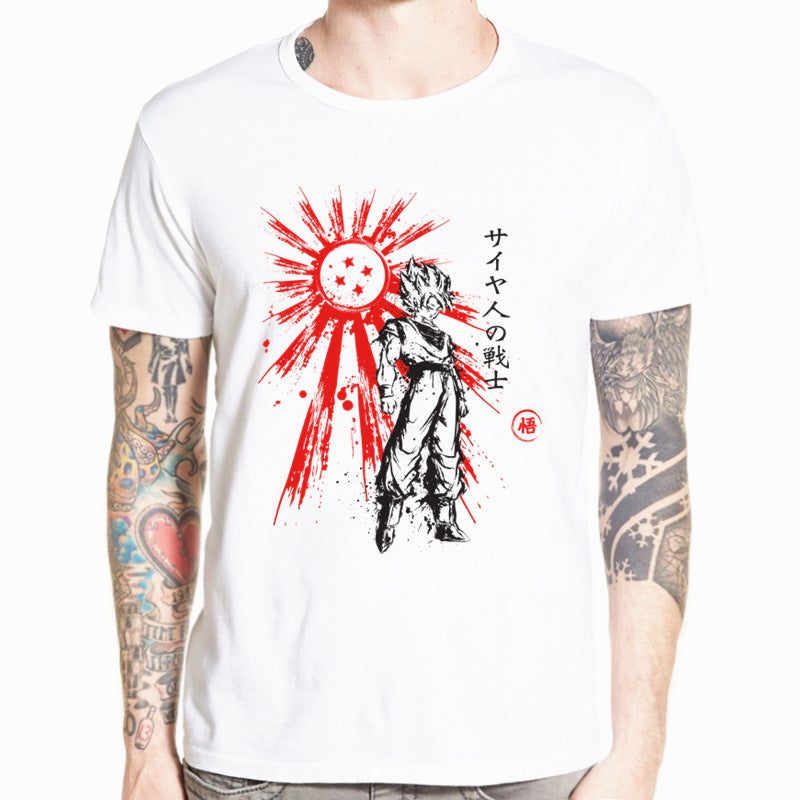 Unisex Goku Printed Short-sleeved Slim-fit T-shirt