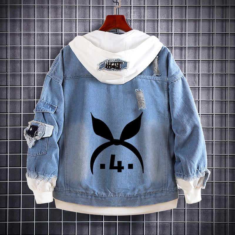 Unisex Anime Nakano Hooded Denim Jacket