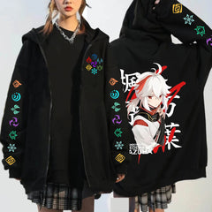 Trendy Unisex Game Printed Zipper Hoodie