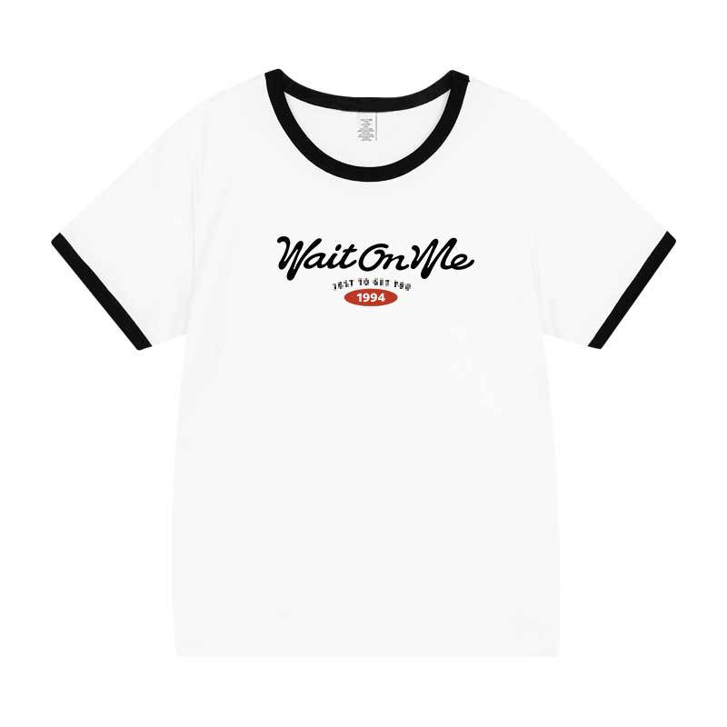 KAI Wait on Me Letter Short-sleeved T-shirt