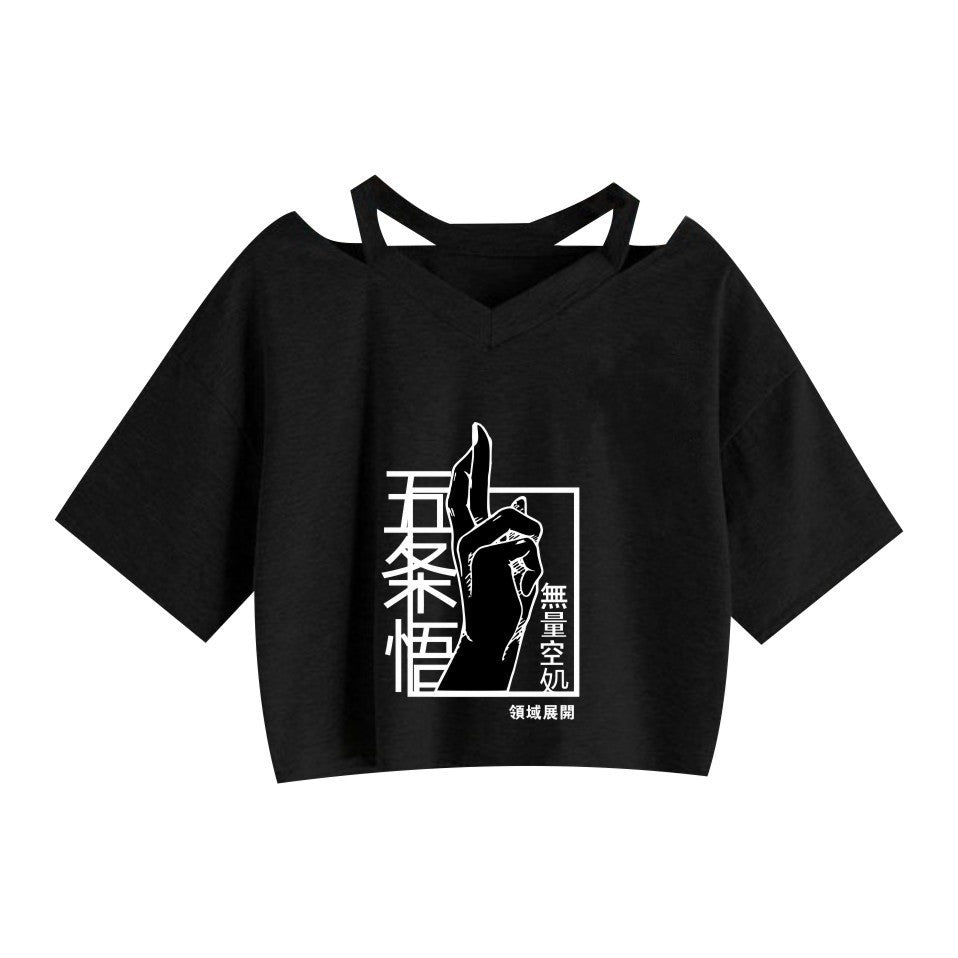 Girls' Anime Sexy Short Sleeve Crop Top