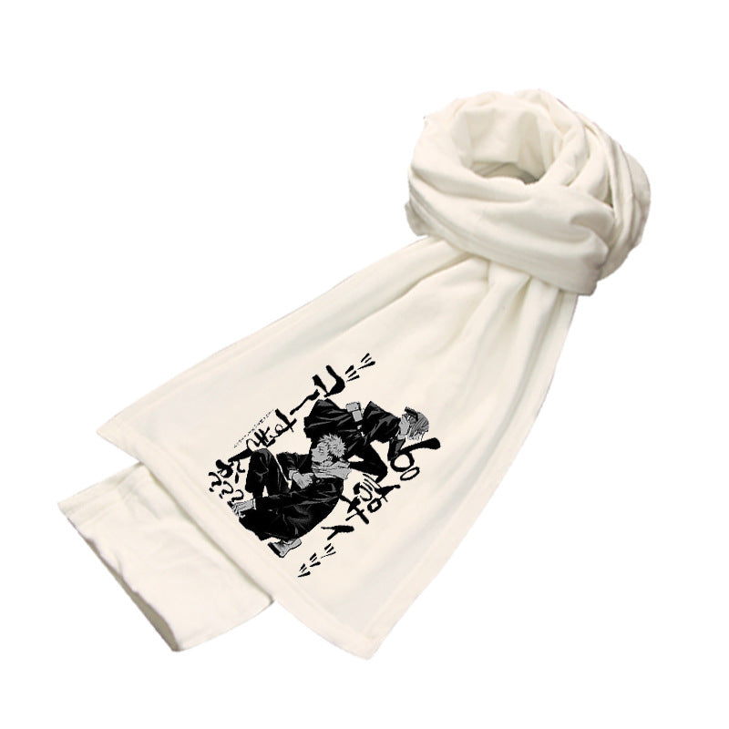 Anime Double-sided Mink Velvet Warm Scarf