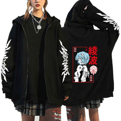 Unisex Eva Printed Loose Zipper Hoodie