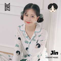 Cute Kpop Cartoon Long Sleeve Pajamas Set