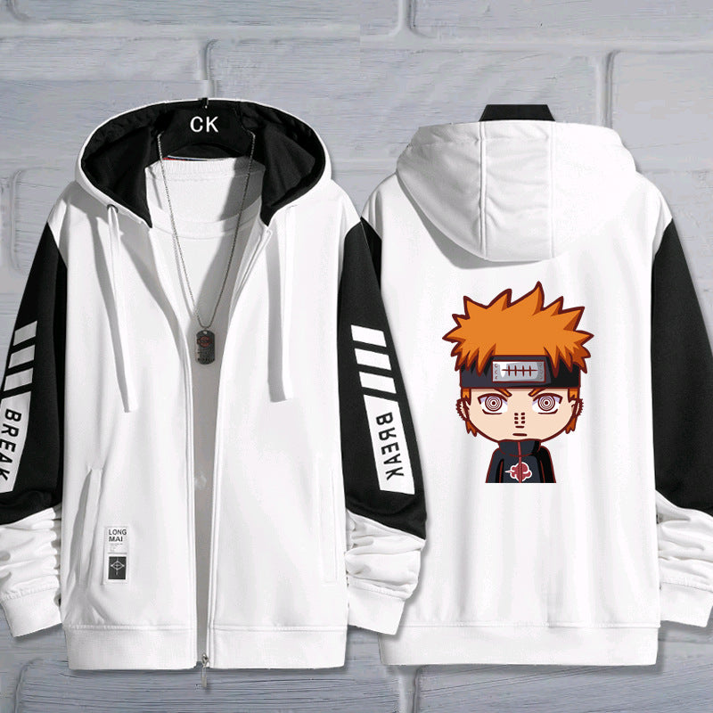 Trendy Anime Cartoon Zip Up Hooded Jacket