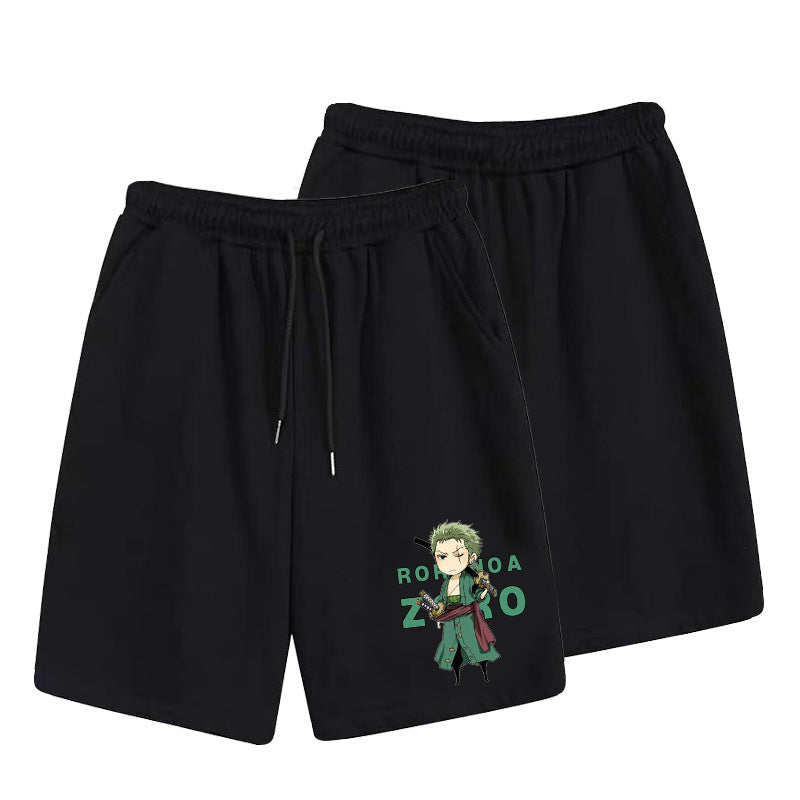 Casual Men's Luffy Print Elastic Loose Shorts