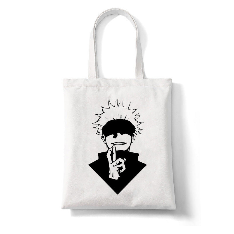 Trendy Anime Printed Canvas Shoulder Tote Bag