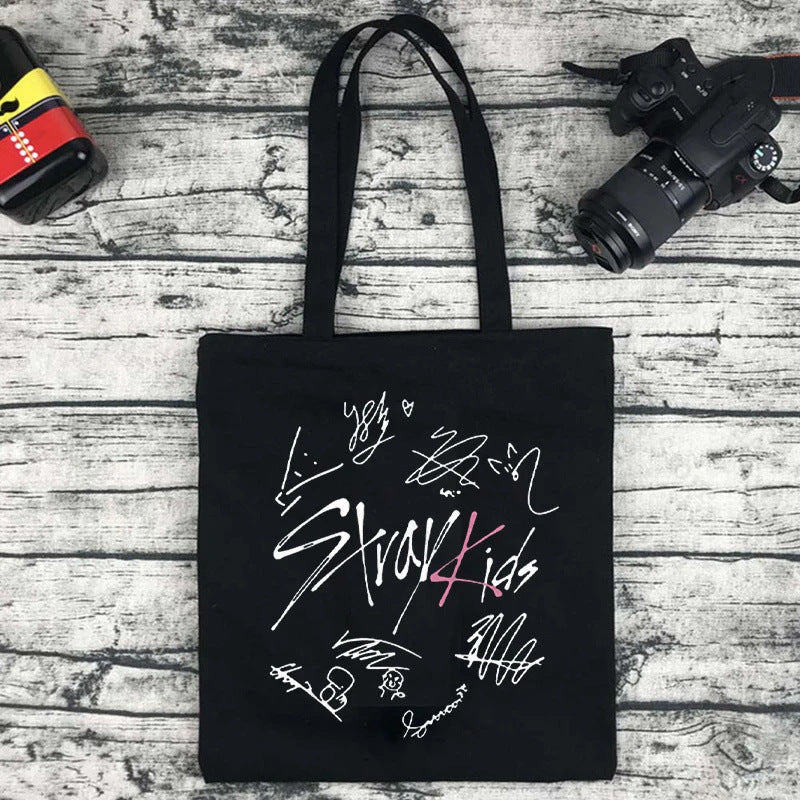 KPOP Printed Canvas Shoulder Tote Bag