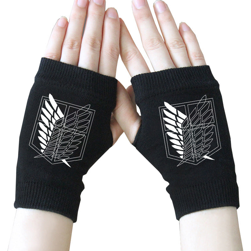 Trendy Anime Half Finger Gloves