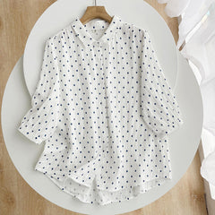 Artistic Small Checkered Printed Short-sleeved Women's Shirt