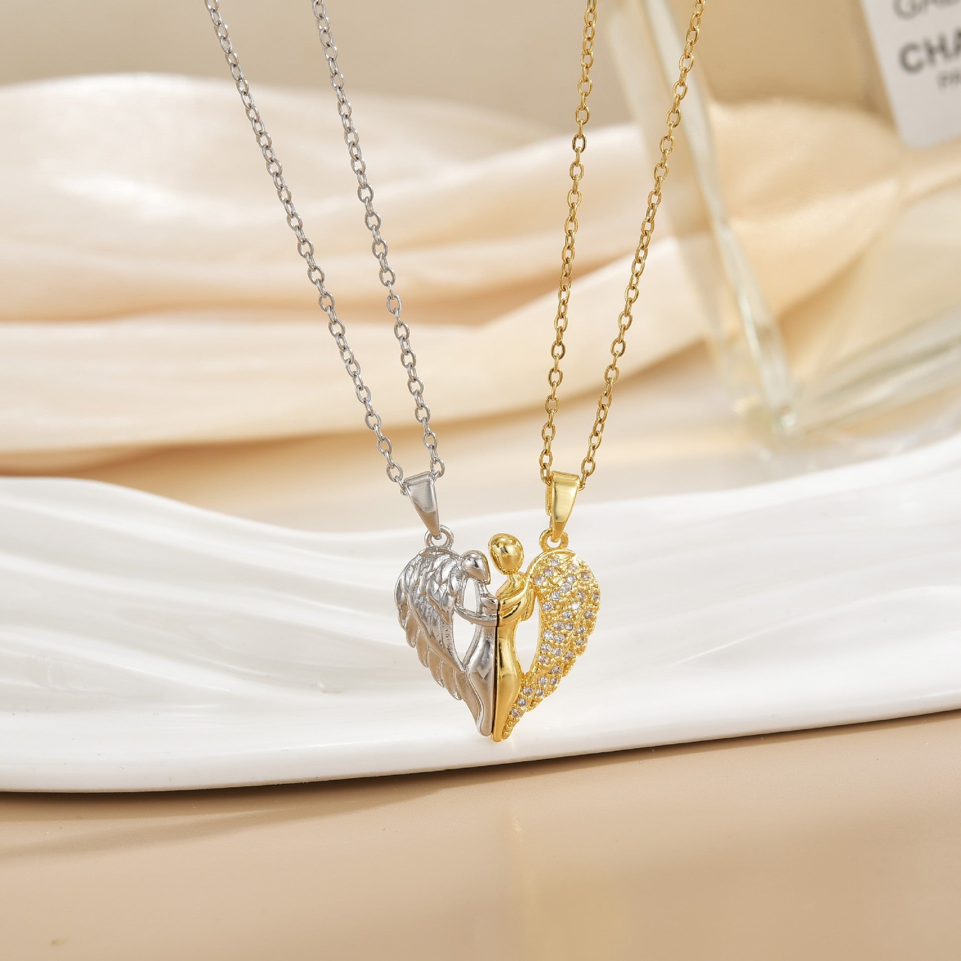 Versatile Magnetic Sun Moon Couple Necklace
