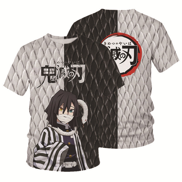 Unisex Anime Digital Print Short-sleeved T-shirt