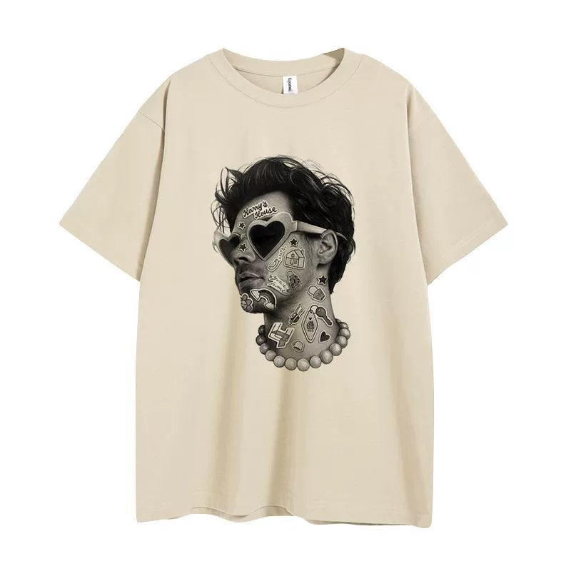 Graphic Print Short-sleeved Sports T-shirt