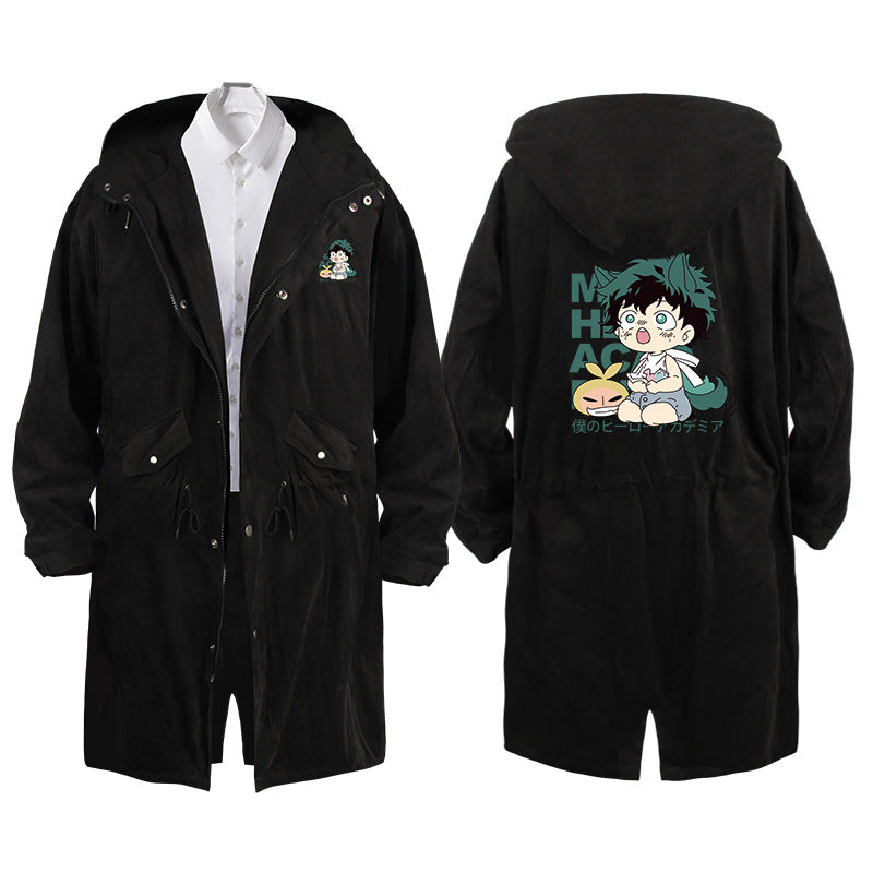 Trendy Unisex Anime Graphic Long Windbreaker Jacket