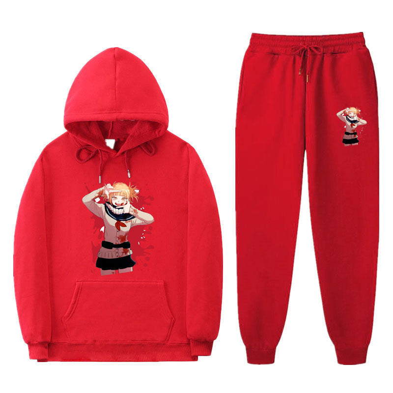 Unisex Casual Anime Graphic Hoodie Sports Pants Suit