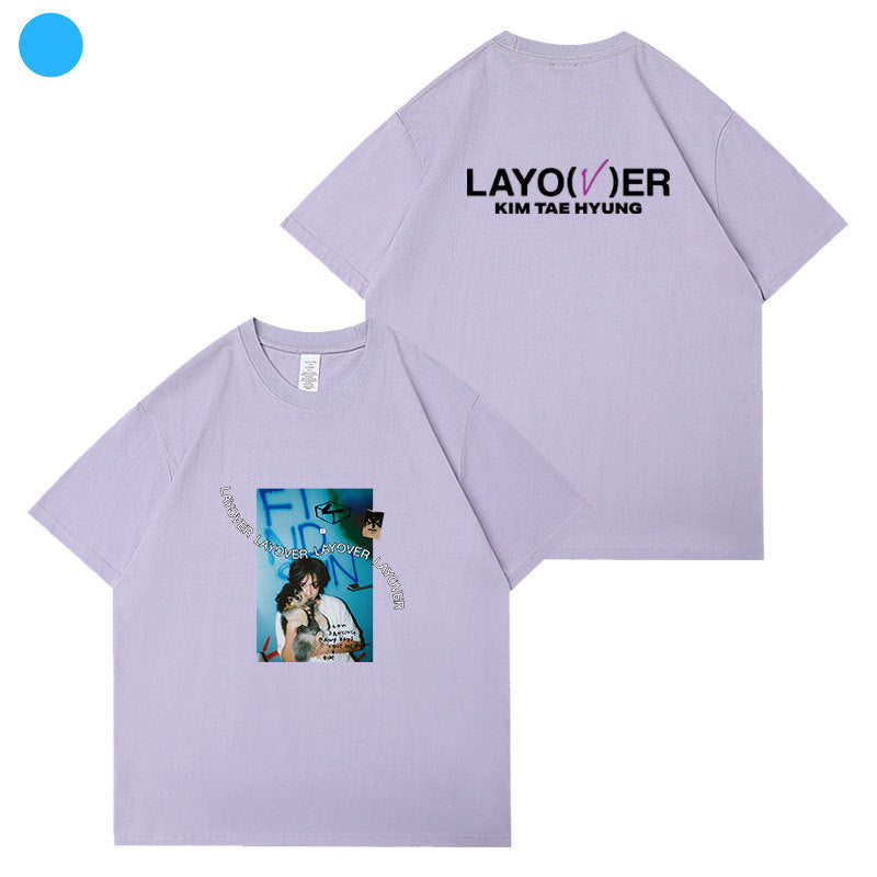 Trendy Kpop Layover Short-sleeved Loose T-shirt