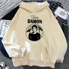 Casual TVD Graphic Printed Loose Hoodie