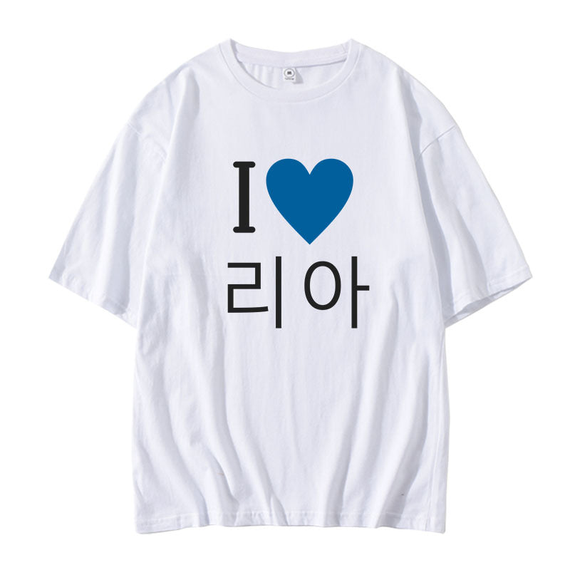 KPOP Letter Short-sleeved Cotton T-shirt