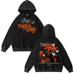 SKZ This & That Tracklist Print Washed Hoodie Top