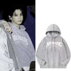 JK V ARIRANG Printed Loose Hoodie