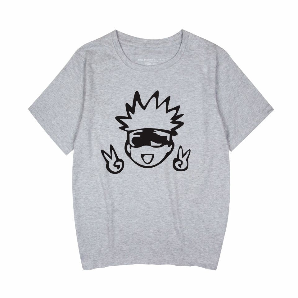 Cute Anime Print Round Neck Summer T-shirt