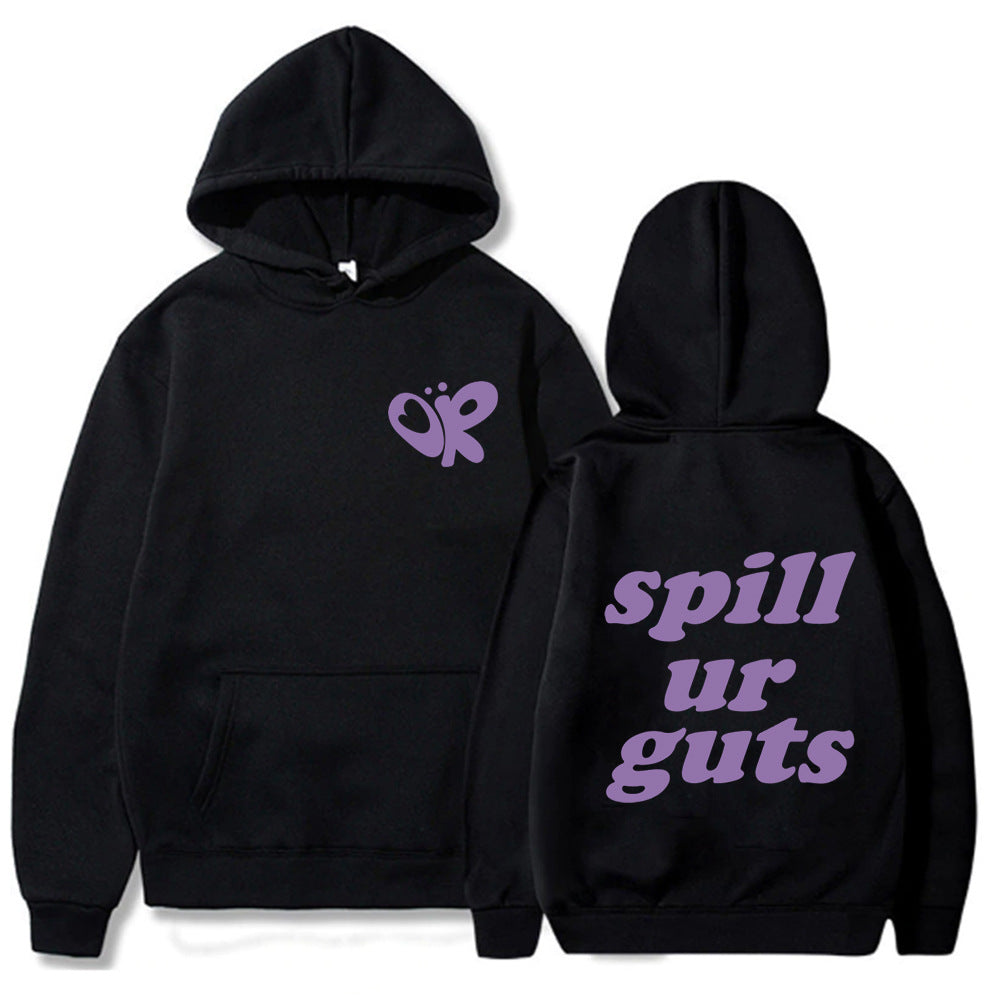 Casual Spill Ur Guts Olivia Printed Hoodie