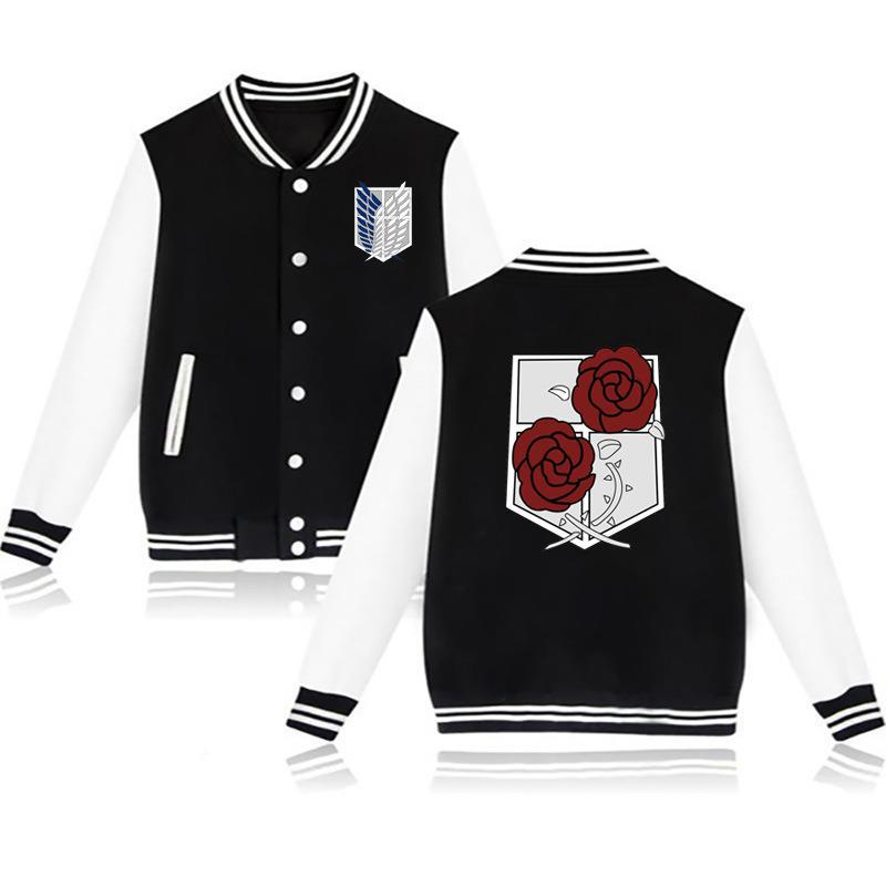 Unisex Anime Logo Printed Baseball Uniform Coat
