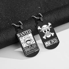 Luffy Wanted Double-sided Dog Tag Necklace