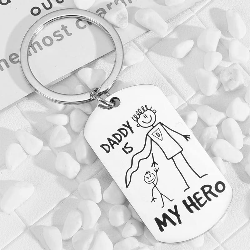 DADDY IS MY HERO Creative Cartoon Keychain