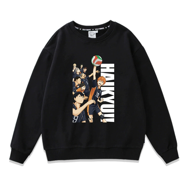 Trendy Casual Anime Crew Neck Pullover Top