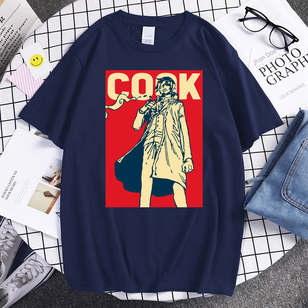 Unisex Sanji Cook Print Cotton Summer Tee