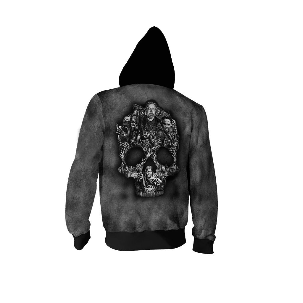 Halloween Skeleton Digital Printed Zipper Jacket
