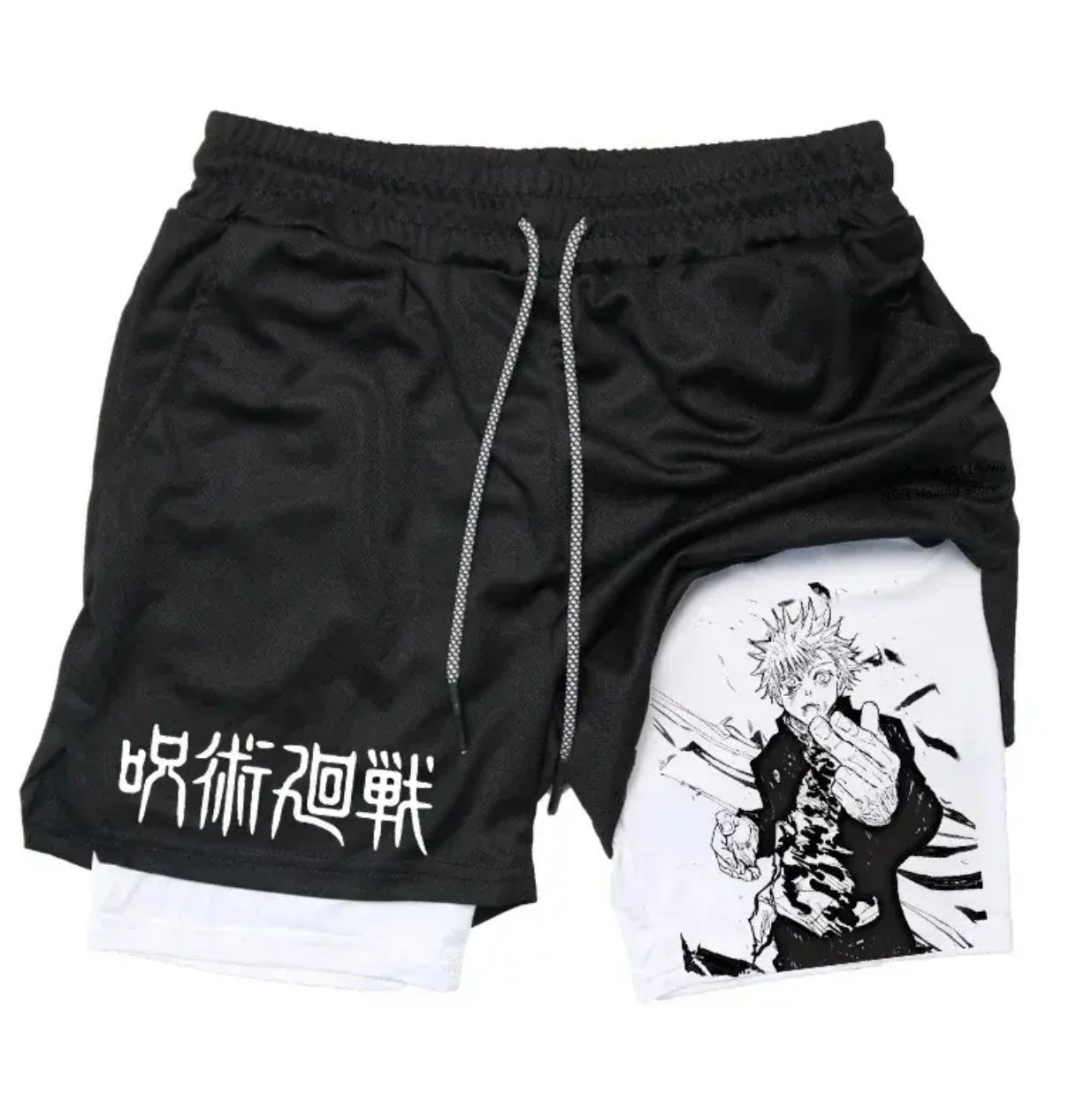 Men's Casual Gojo Print Summer Double-layer Shorts