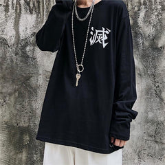 Trendy Men's Anime Loose Long-sleeved T-shirt