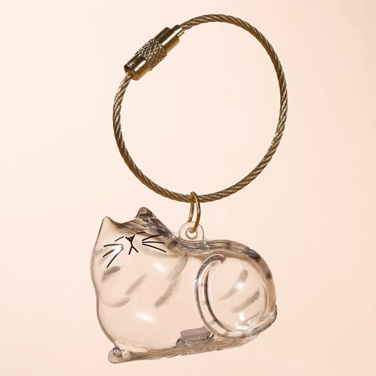 Cat Pup Capsule Keychain Pet Hair Storage Pendant Lab