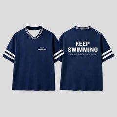 BANGTAN KEEP SWIMMING V-neck Jersey T-shirt