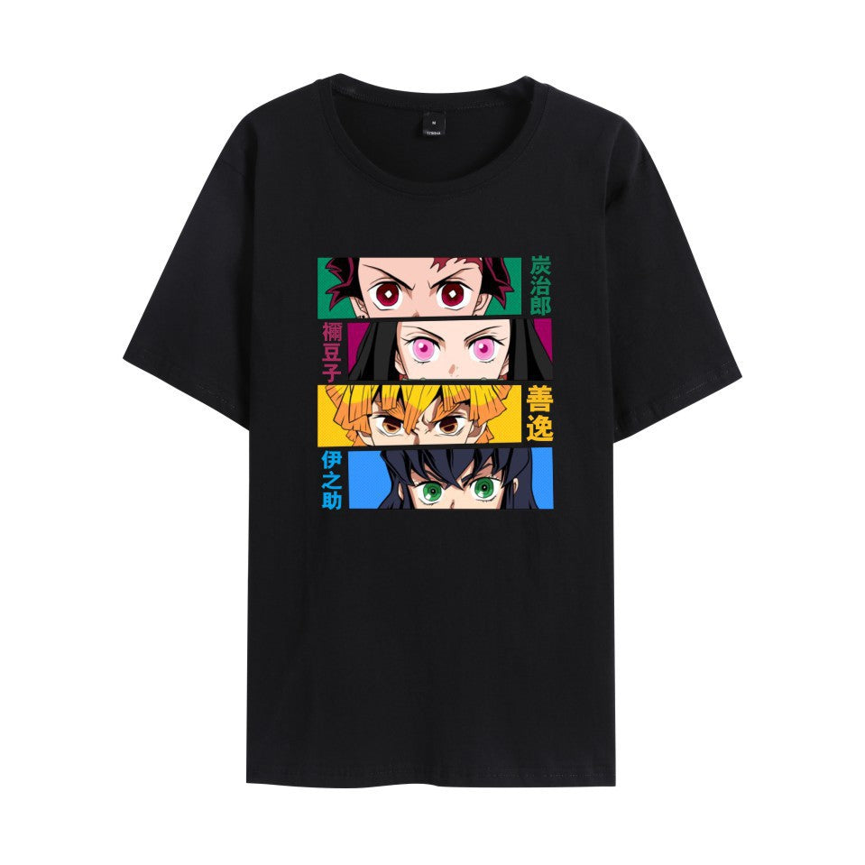 Unisex Casual Anime Round Neck Loose T-shirt