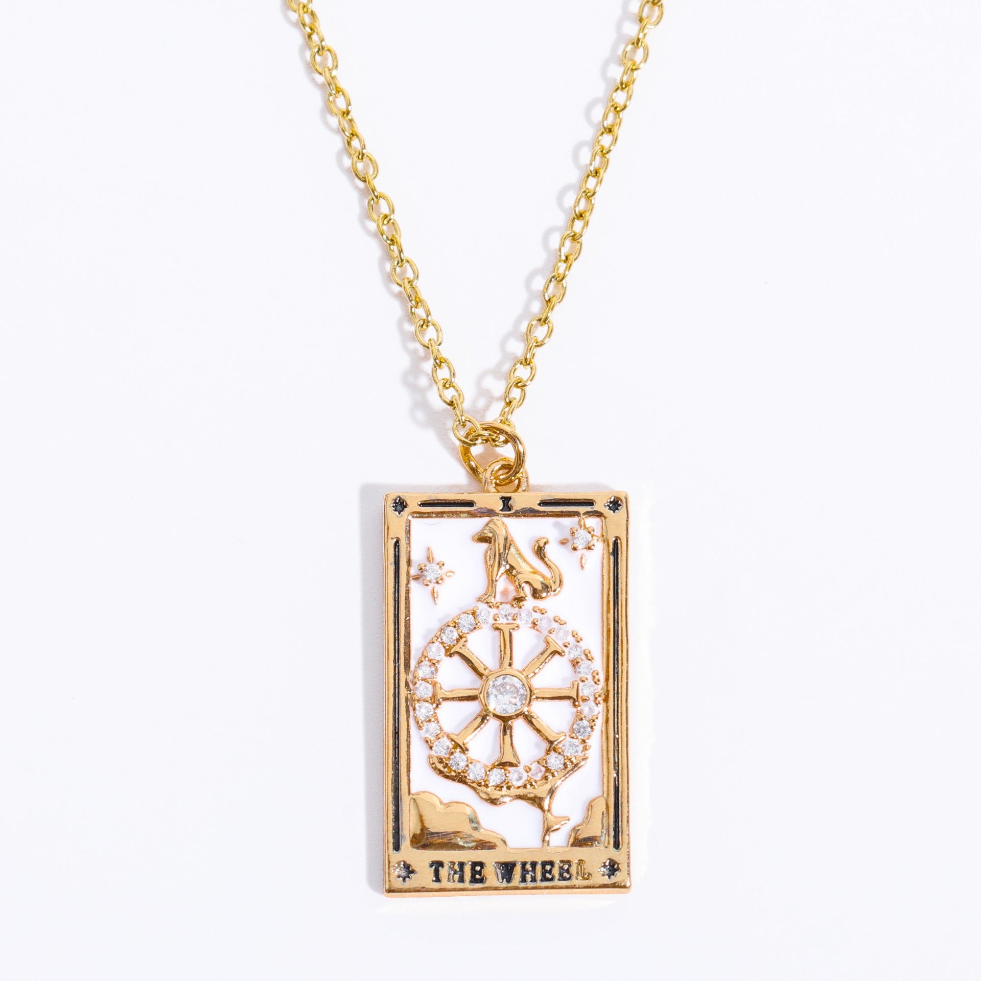 Gold-plated Tarot Square Necklace