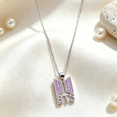 Creative BANGTAN Inlaid Zircon Pendant Necklace