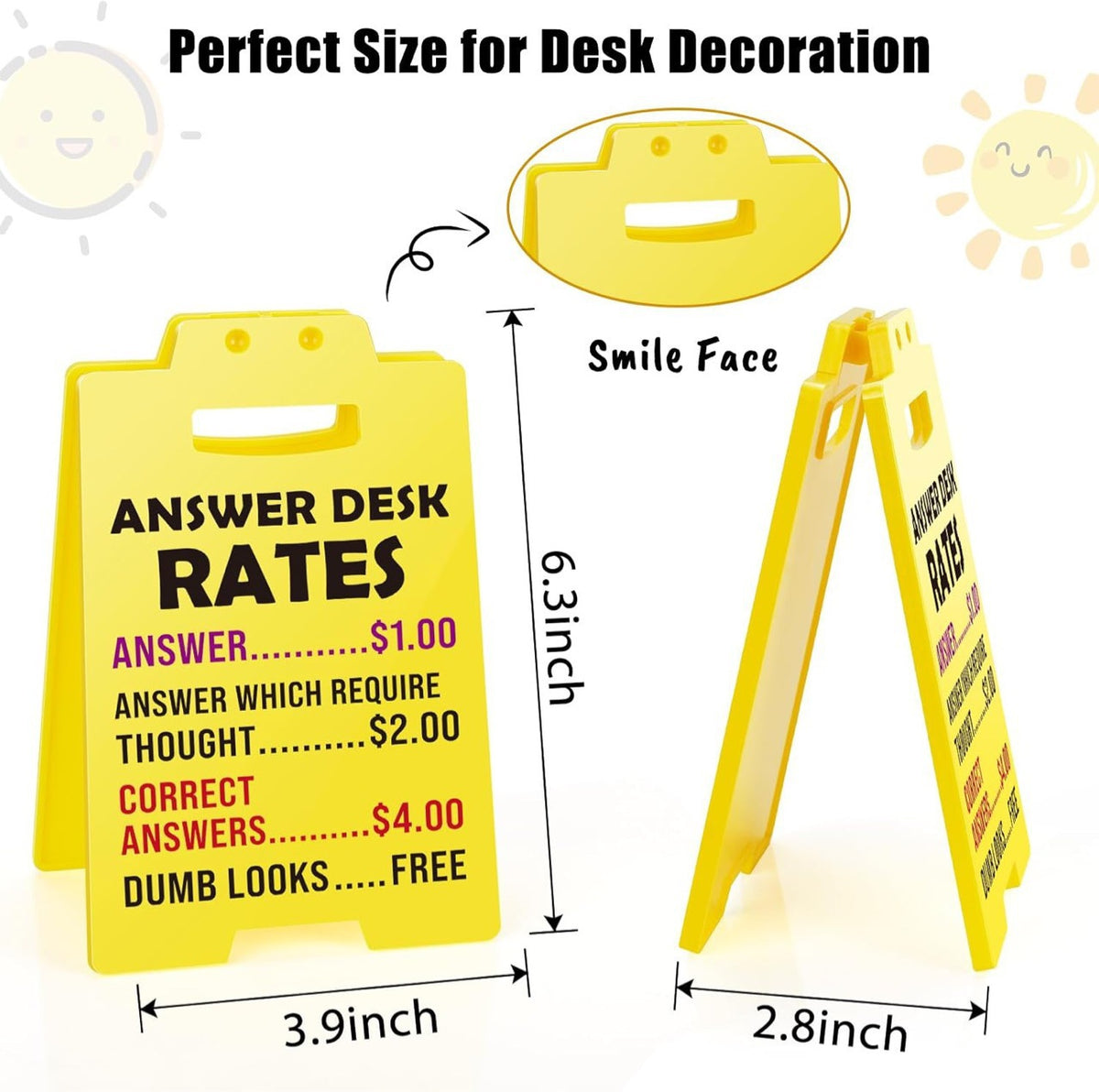 Funny Answer Desk Sign – Office Humor Mini Desk Sign