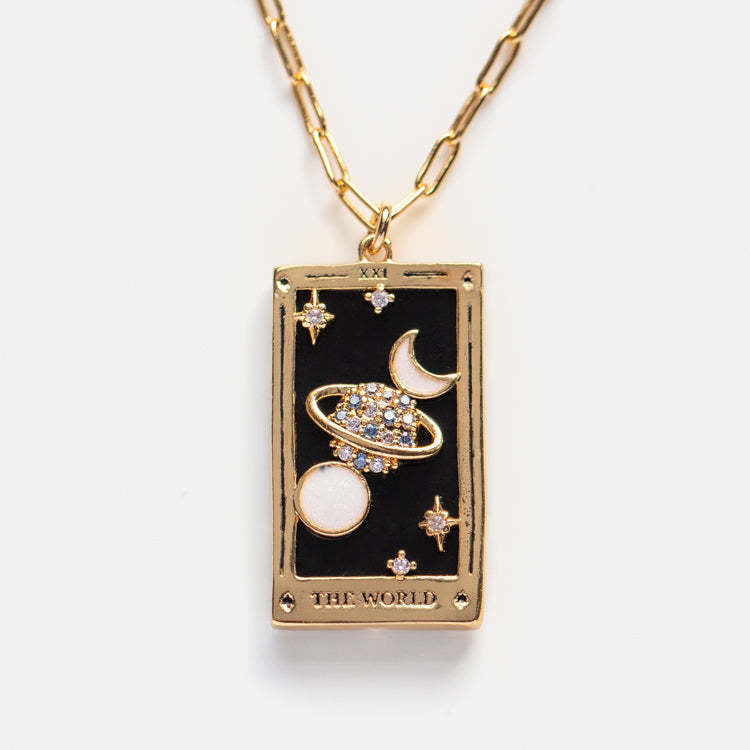 Gold-plated Tarot Square Necklace