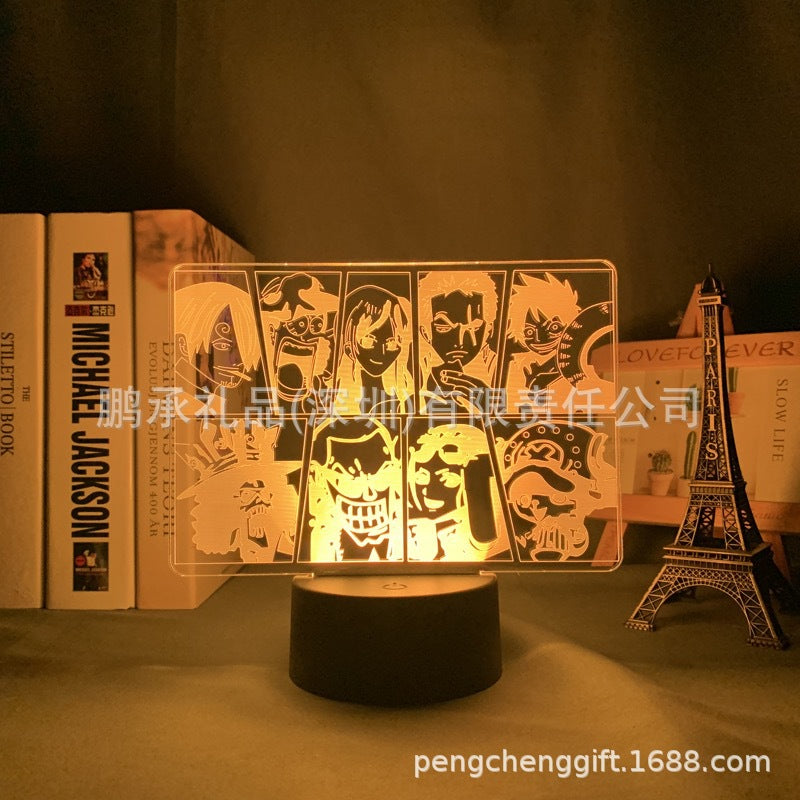 Colorful Luffy 3D Night Light