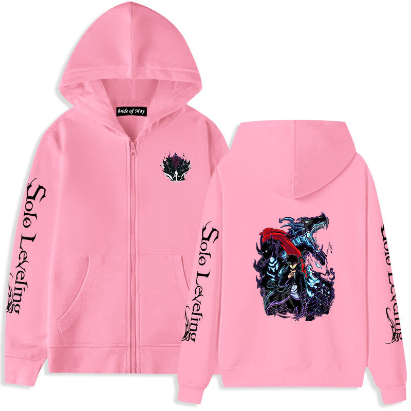 Unisex Anime Printed Loose Zipper Hoodie